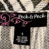 PECK & PECK WATERFALL OPEN CARDIGAN LADIES SMALL OLIVE WHITE WAVY PRINT Sz S EUC - Image 5