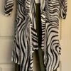 PECK & PECK WATERFALL OPEN CARDIGAN LADIES SMALL OLIVE WHITE WAVY PRINT Sz S EUC - Image 9
