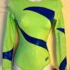 GK LADIES X-SMALL LgSLV GREEN BLUE HOLOGRAM FOIL GYMNASTICS DANCE LEOTARD SZ XS