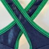 GK DANCE JAZZ CHEER LADIES SMALL NAVY GREEN MYSTIQUE CRISSCROSS STRAP TOP Sz AS - Image 6