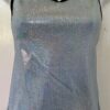 GK DANCE JAZZ ADULT SMALL LGT BLUE FOIL CRISSCROSS STRAPS POLY/SPAND TOP Sz AS
