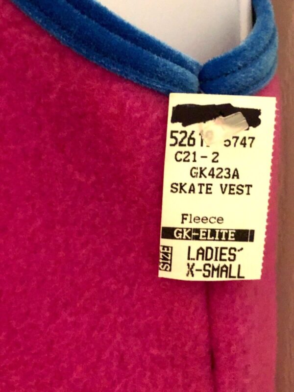 GK PINK FLEECE ADULT X-SMALLBLUE VELVET TRIM PULL-OVER SPORT SKATE GYM Sz XS - Image 5