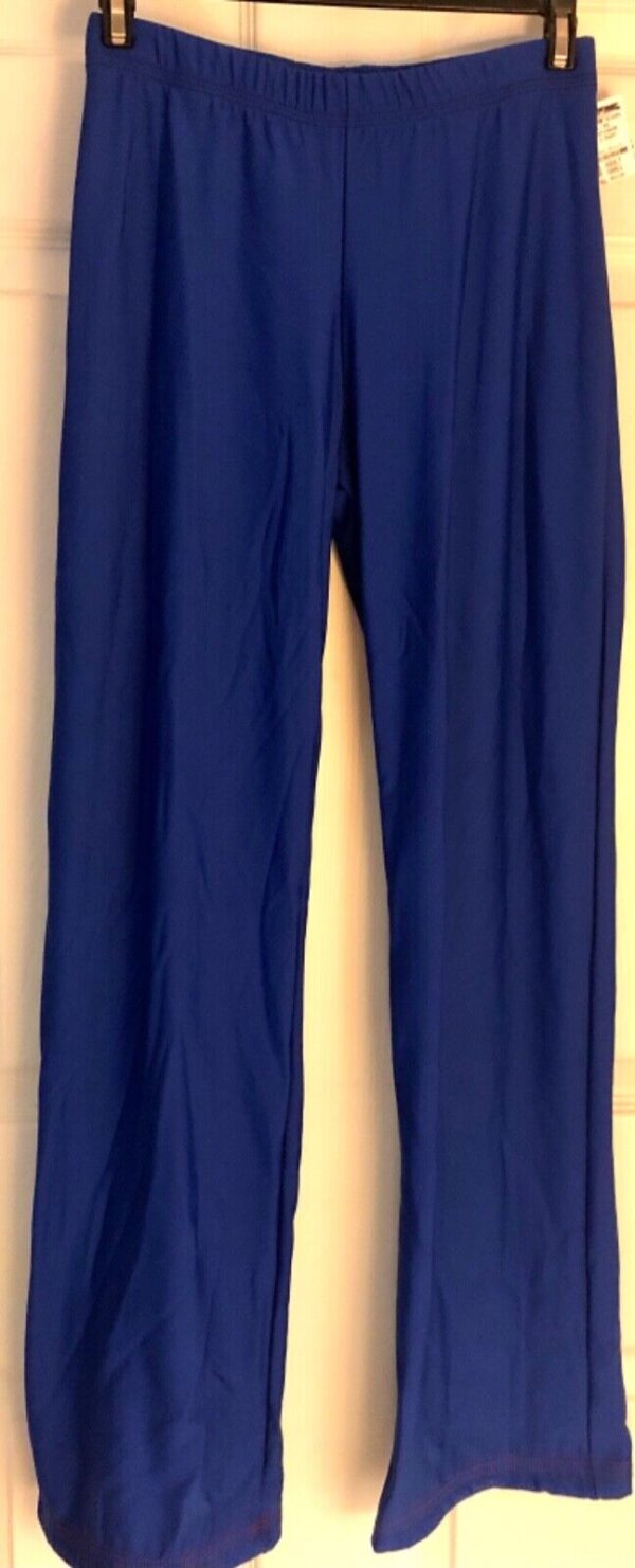 GK LADIES SMALL ROYAL BRUSHED TRICOT ATHLETIC GYMNASTICS CHEER WARM UP PANTS AS - Image 2