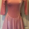 GK 3/4 SLV PINK VELVET ICE SKATE ADULT X-SMALL LOW SCOOP BACK DANCE DRESS Sz AXS