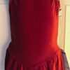 GK ELITE ICE SKATE SLVLS GIRLS SMALL RED VELVET MID BACK OPEN DRESS Sz CS NWT!