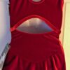 GK ELITE ICE SKATE SLVLS GIRLS SMALL RED VELVET MID BACK OPEN DRESS Sz CS NWT! - Image 7