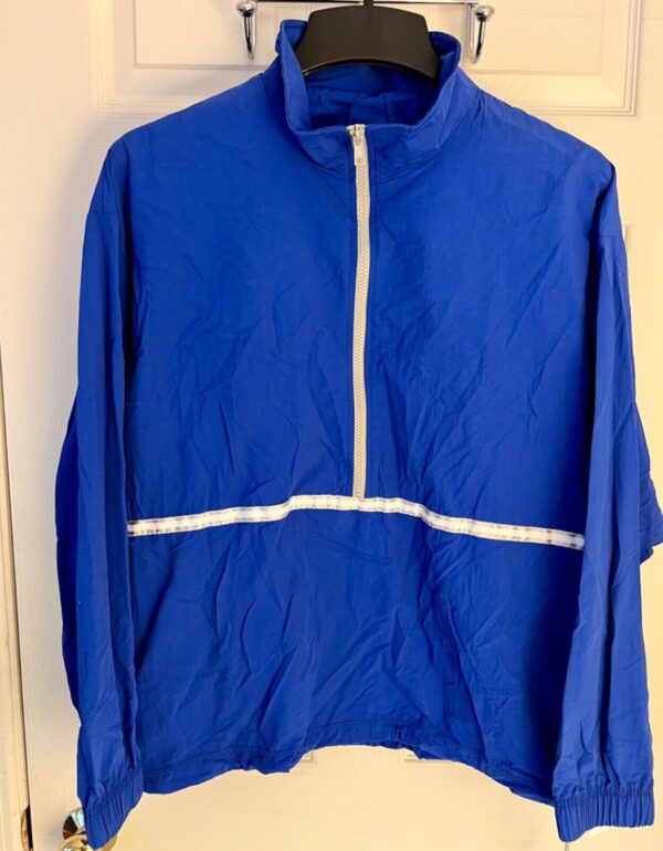 GK BLUE SUPPLEX ADULT LARGE GYMNASTIC ALL SPORT WARM UP JACKET WINDBREAKER SZ L - Image 2