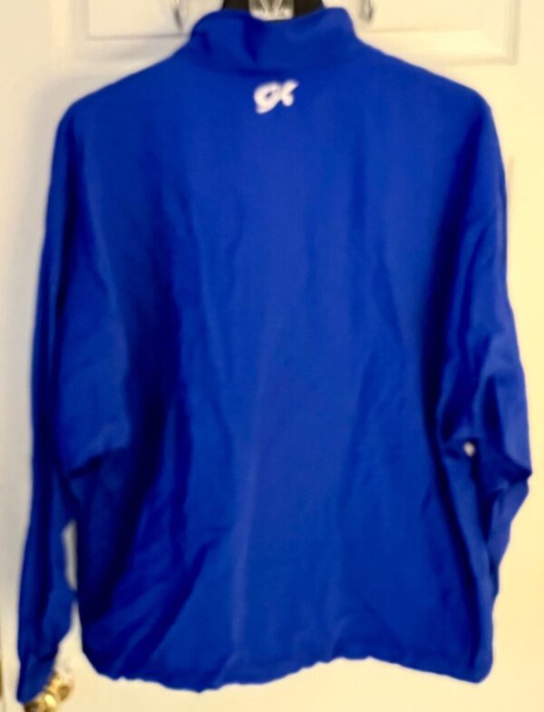 GK BLUE SUPPLEX ADULT LARGE GYMNASTIC ALL SPORT WARM UP JACKET WINDBREAKER SZ L - Image 5