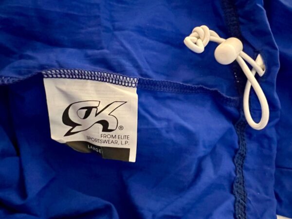 GK BLUE SUPPLEX ADULT LARGE GYMNASTIC ALL SPORT WARM UP JACKET WINDBREAKER SZ L - Image 9