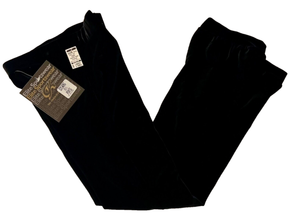 GK DANCE LADIES X-SMALL BLACK VELVET CUFFED BOTTOM PERFORMANCE DRESS PANTS SZ XS