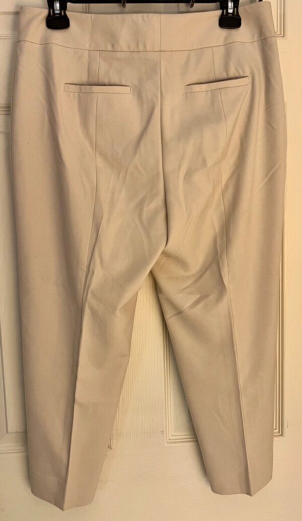 TALBOTS LADIES SIZE 8 PETITE BEIGE POLY/RAYON/SPANDEX STRETCH CROP PANTS Sz 8P - Image 2