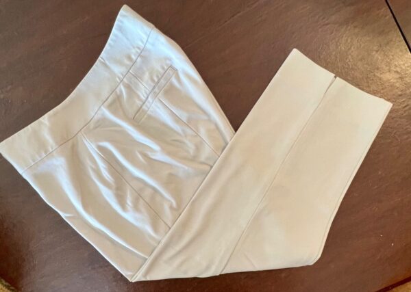 TALBOTS LADIES SIZE 8 PETITE BEIGE POLY/RAYON/SPANDEX STRETCH CROP PANTS Sz 8P - Image 4