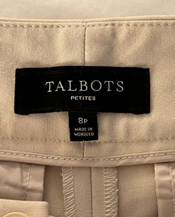 TALBOTS LADIES SIZE 8 PETITE BEIGE POLY/RAYON/SPANDEX STRETCH CROP PANTS Sz 8P - Image 5