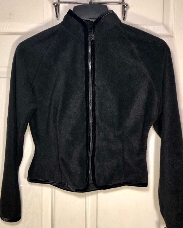 GK FITTED ICE SKATE JACKET ADULT X-LARGE BLACK FLEECE VELVET TRIM ZIP  SZ XL NWT - Image 3