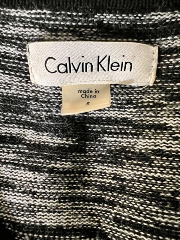 CALVIN KLEIN WOMENS SIZE SMALL BLACK GRAY WHITE 3/4 SLV KNIT SHEATH DRESS Sz S - Image 5