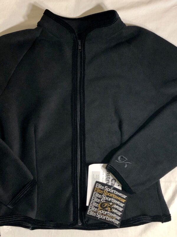 GK FITTED ICE SKATE JACKET ADULT X-LARGE BLACK FLEECE VELVET TRIM ZIP  SZ XL NWT - Image 5