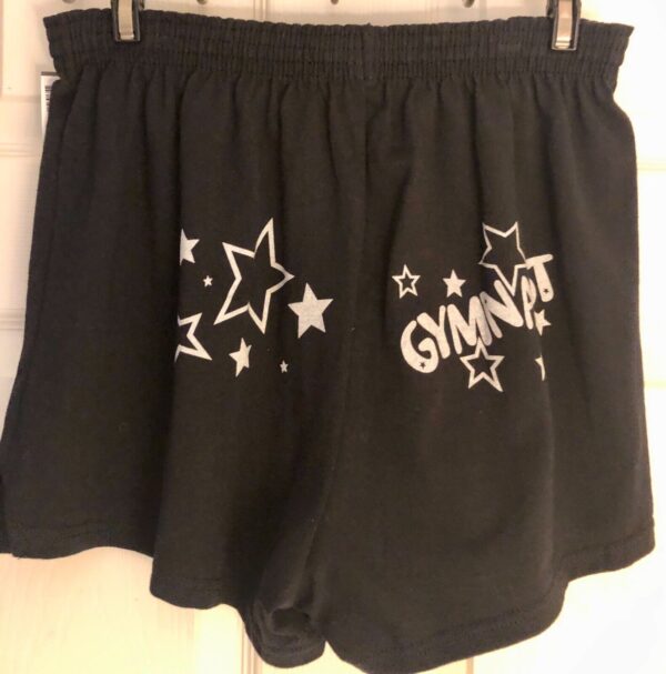 SOFFE BLACK COTTON/BLENDED ADULT XL STAR & GYMNAST GRAPHICS ATHLETIC SHORTS AXL - Image 2