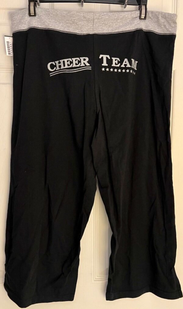 GK CHEER GRAY ATHLETIC LOUNGE PANTS SIZE LADIES LARGE COTTON WHITE STRIPES AL - Image 4