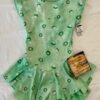 GK ICE SKATE CAP SLV GIRLS SMALL GREEN FLORAL PRINT NYLON/SPANDEX DRESS Sz CS NW - Image 6