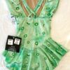 GK ICE SKATE CAP SLV GIRLS SMALL GREEN FLORAL PRINT NYLON/SPANDEX DRESS Sz CS NW - Image 7
