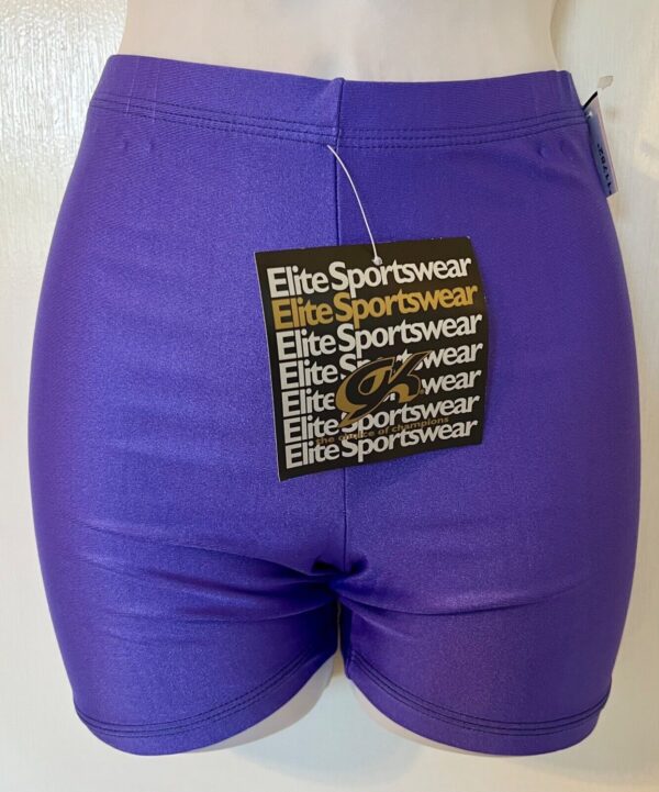 GK PURPLE ADULT X-SMALL WORKOUT SHORTS NYLON/SPANDEX GYMNAST DANCE CHEER SZ XS