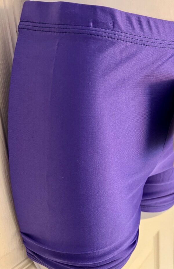 GK PURPLE ADULT X-SMALL WORKOUT SHORTS NYLON/SPANDEX GYMNAST DANCE CHEER SZ XS - Image 3