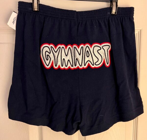 GK COOL & FUN "GYMNAST" APPLIQUE ADULT MEDIUM NAVY COTTON  BOXER SHORTS SZ M