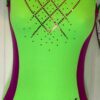 GK LUCKY LIME N/S ADULT X-SMALL FOIL SEQUINZ GYMNASTIC DANCE TANK LEOTARD AXS