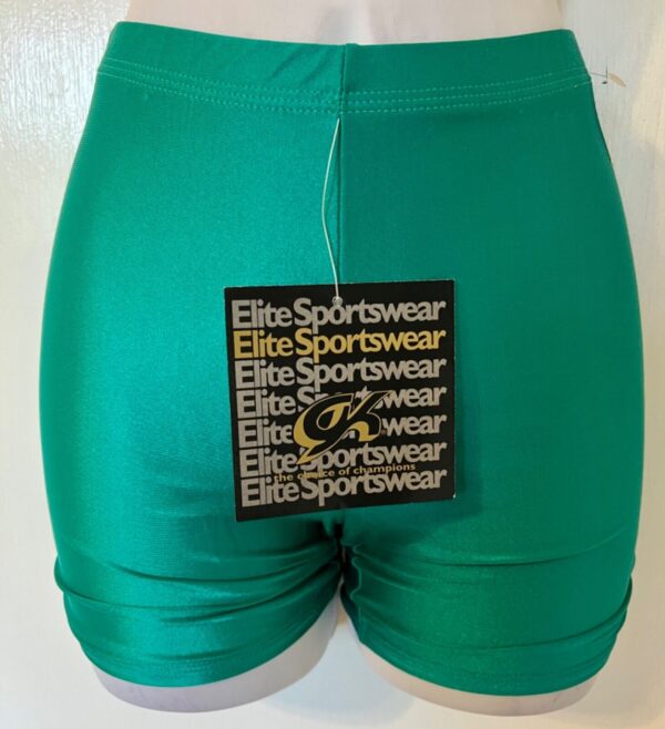 GK WORKOUT SHORTS LADIES X-SMALL GREEN NYLON/SPANDEX DANCE CHEER GYMNASTICS AXS