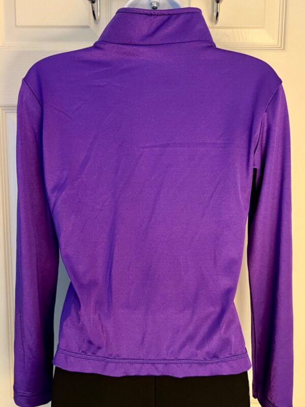 GK WARM UP JACKET ADULT SMALL PURPLE NYLON/SPANDEX ZIP FRONT GYM DANCE CHEER S - Image 3