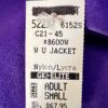 GK WARM UP JACKET ADULT SMALL PURPLE NYLON/SPANDEX ZIP FRONT GYM DANCE CHEER S - Image 5