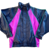 GK WARM UP ADULT LARGE CRINKLE NYLON NAVY PURPLE GREEN GYMNAST SPORT JACKET SZ L - Image 7