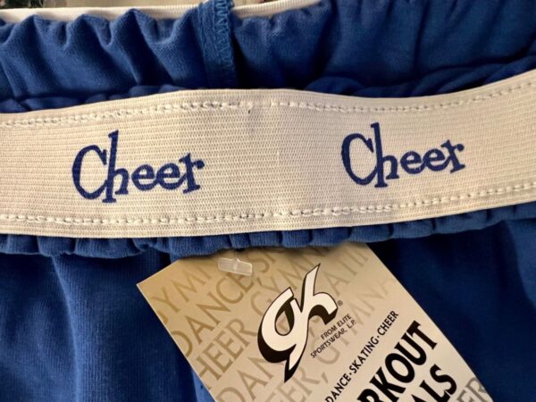 GK CHEER BLUE COTTON SHORTS SIZE ADULT MEDIUM SILVER â€œCHEER DIVAâ€ GRAPHIC BOXERS - Image 5