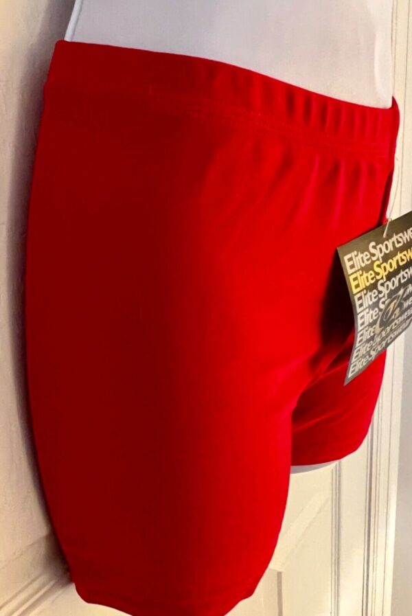 GK RED WORKOUT SHORTS LADIES SMALL DANCE CHEER GYMNASTICS NYLON/SPANDEX Sz AS - Image 6