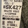 GK ADULT X-SMALL GRAY POLY FLEECE CRINKLE NYLON CROPPED VEST RIBBON TRIM Sz XS - Image 8