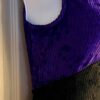 GK ADULT X-LARGE PURPLE & BLACK RIBBED VELVET GYMNASTIC DANCE TANK LEOTARD SZ XL - Image 3