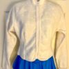 GK ICE SKATE ADULT SMALL WHITE FLEECE VELVET EYELET EMBROIDERED ZIP JACKET SZ S