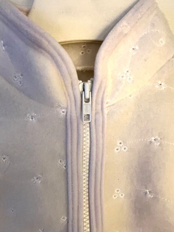 GK ICE SKATE ADULT SMALL WHITE FLEECE VELVET EYELET EMBROIDERED ZIP JACKET SZ S - Image 5