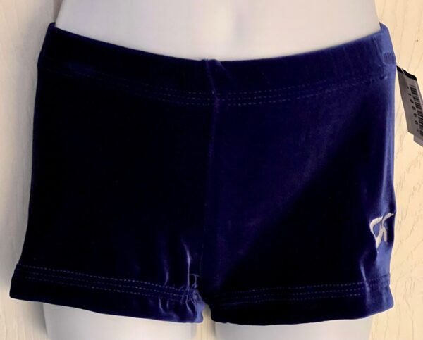 GK PURPLE VELVET CHILD SMALL MICRO MINI WORKOUT CHEER DANCE GYMNAST SHORTS Sz CS