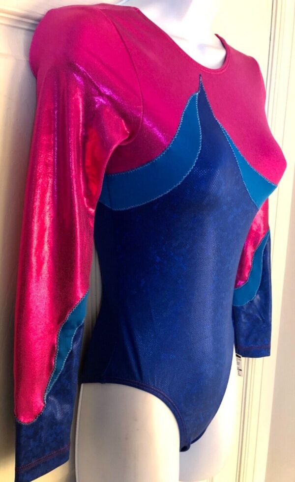 GK LONG SLEEVE LADIES SMALL BERRY OCEAN FOIL N/S DANCE LEOTARD Sz AS NWT! - Image 2