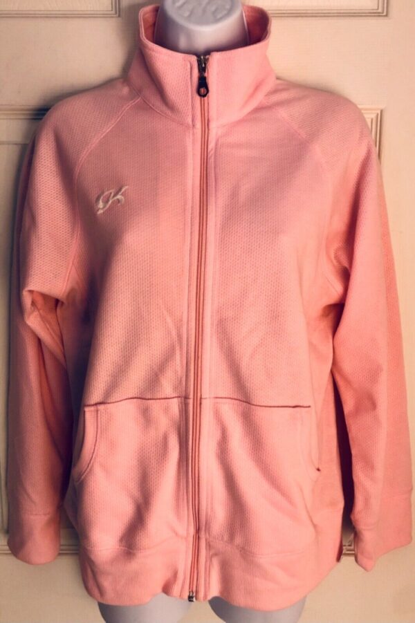 GK SPORT WARM UP JACKET JUNIOR SMALL PINK COTTON/POLY RELAX FIT Sz JR S 5-7 NWT!