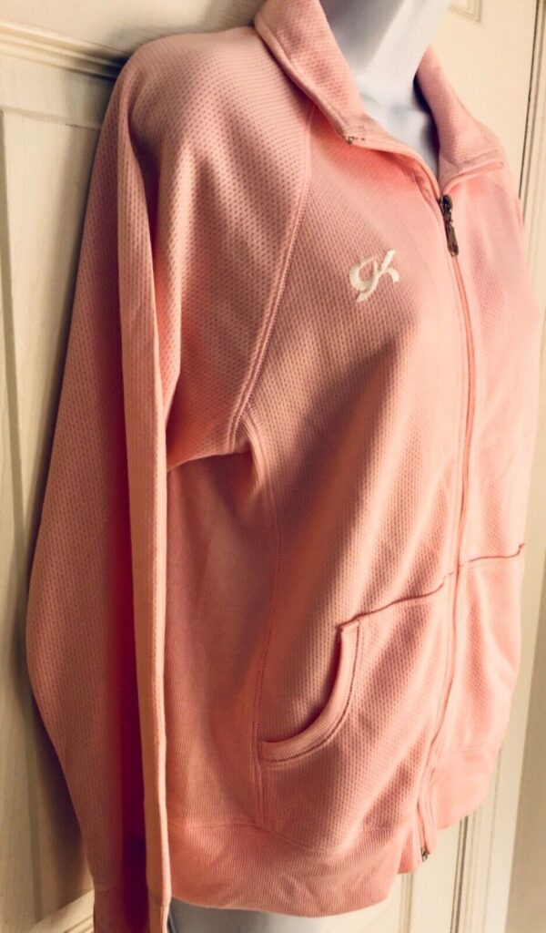 GK SPORT WARM UP JACKET JUNIOR SMALL PINK COTTON/POLY RELAX FIT Sz JR S 5-7 NWT! - Image 4