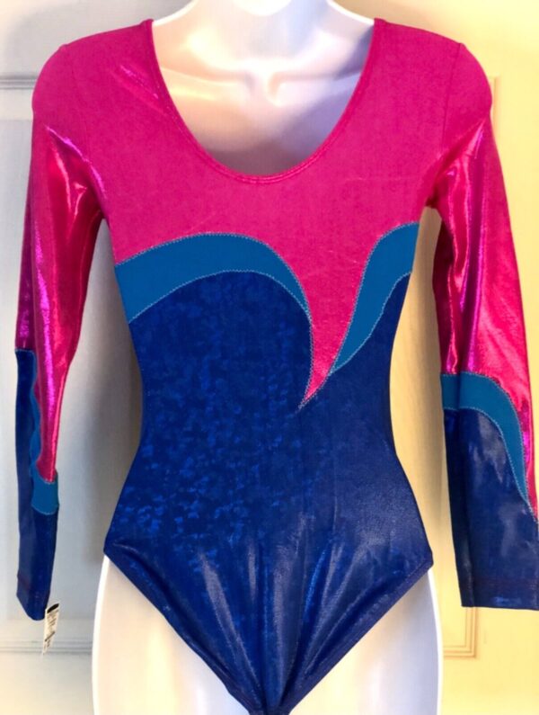 GK LONG SLEEVE LADIES SMALL BERRY OCEAN FOIL N/S DANCE LEOTARD Sz AS NWT! - Image 4