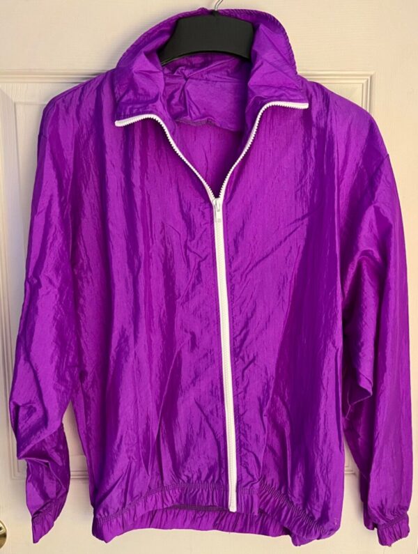 GK WARM UP JACKET ADULT  MEDIUM PURPLE CRINKLE NYLON GYMNASTIC CHEER OUTDO0RS M