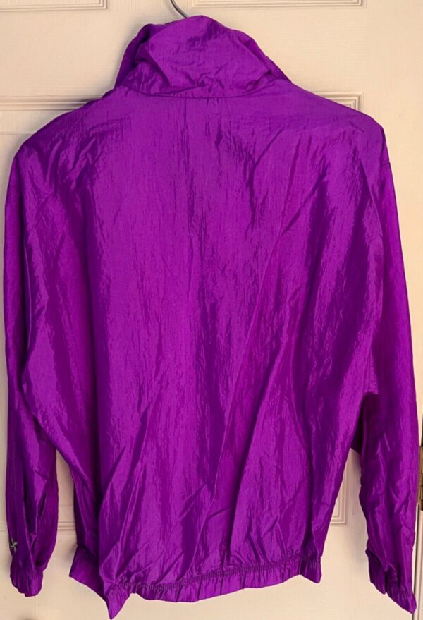 GK WARM UP JACKET ADULT  MEDIUM PURPLE CRINKLE NYLON GYMNASTIC CHEER OUTDO0RS M - Image 3