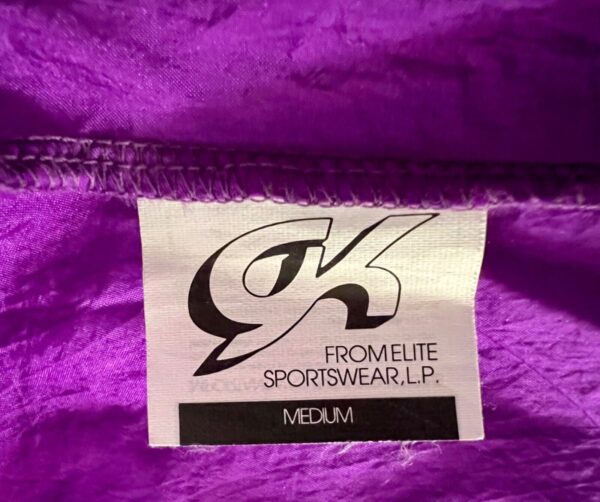 GK WARM UP JACKET ADULT  MEDIUM PURPLE CRINKLE NYLON GYMNASTIC CHEER OUTDO0RS M - Image 5