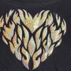 GK ELITE ADULT SMALL LgS FAUX 2-LAYER NAVY COTON HOLOGRAM HEART T-SHIRT Sz S - Image 2