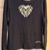 GK ELITE ADULT SMALL LgS FAUX 2-LAYER NAVY COTON HOLOGRAM HEART T-SHIRT Sz S - Image 6