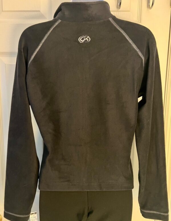 GK MICROFLEECE SKATE JACKET ADULT SMALL BLACK RAGLAN SLV CONTRAST STITCH ZIP S - Image 4