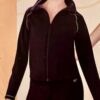 GK MICROFLEECE SKATE JACKET ADULT SMALL BLACK RAGLAN SLV CONTRAST STITCH ZIP S - Image 6